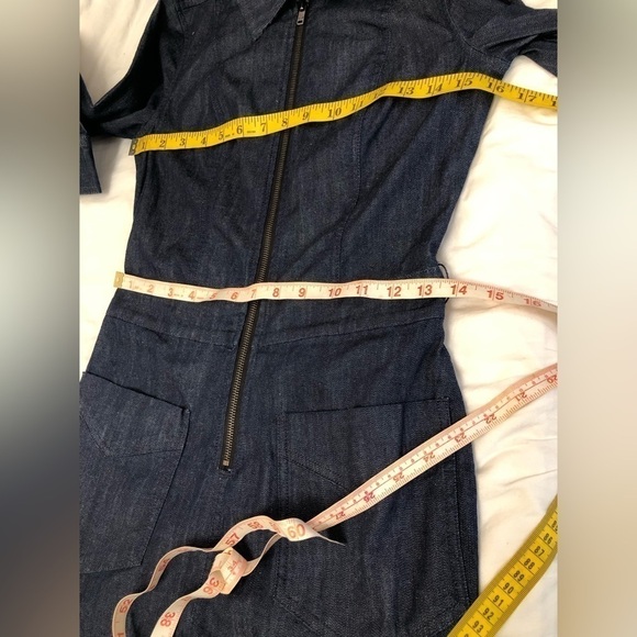 7 for all Mankind Denim Jumpsuit Zip Front Long Sleeve Bootcut XS - Picture 12 of 16